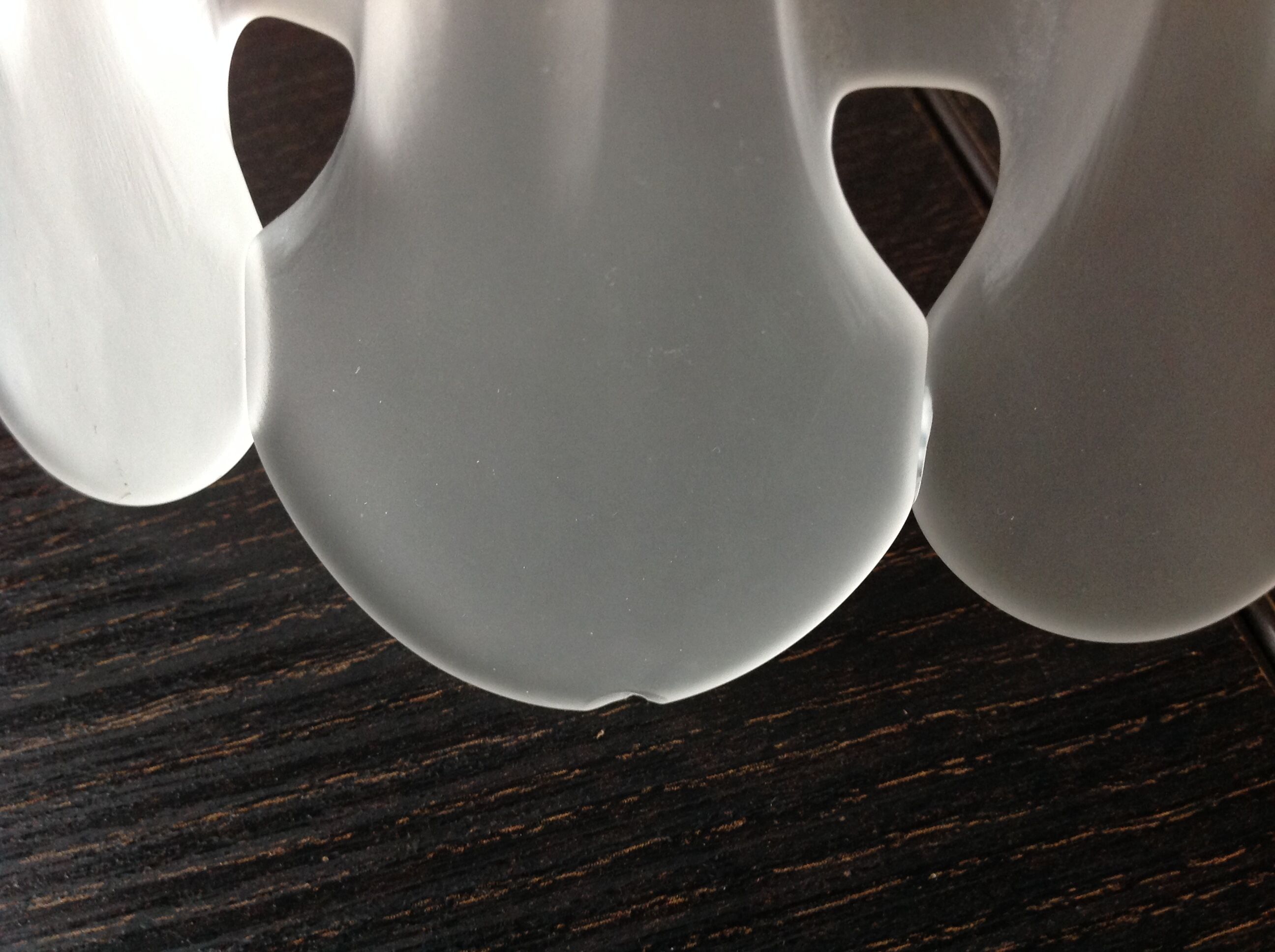 Pair of pendant lamps bell in frosted glass style art deco