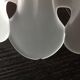 Pair of pendant lamps bell in frosted glass style art deco