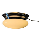 Bauhaus ceiling light or wall lamp with opaline globe and chrome metal - mid 20th century.