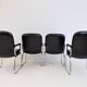 Set of 4 leather office chairs by Grahl