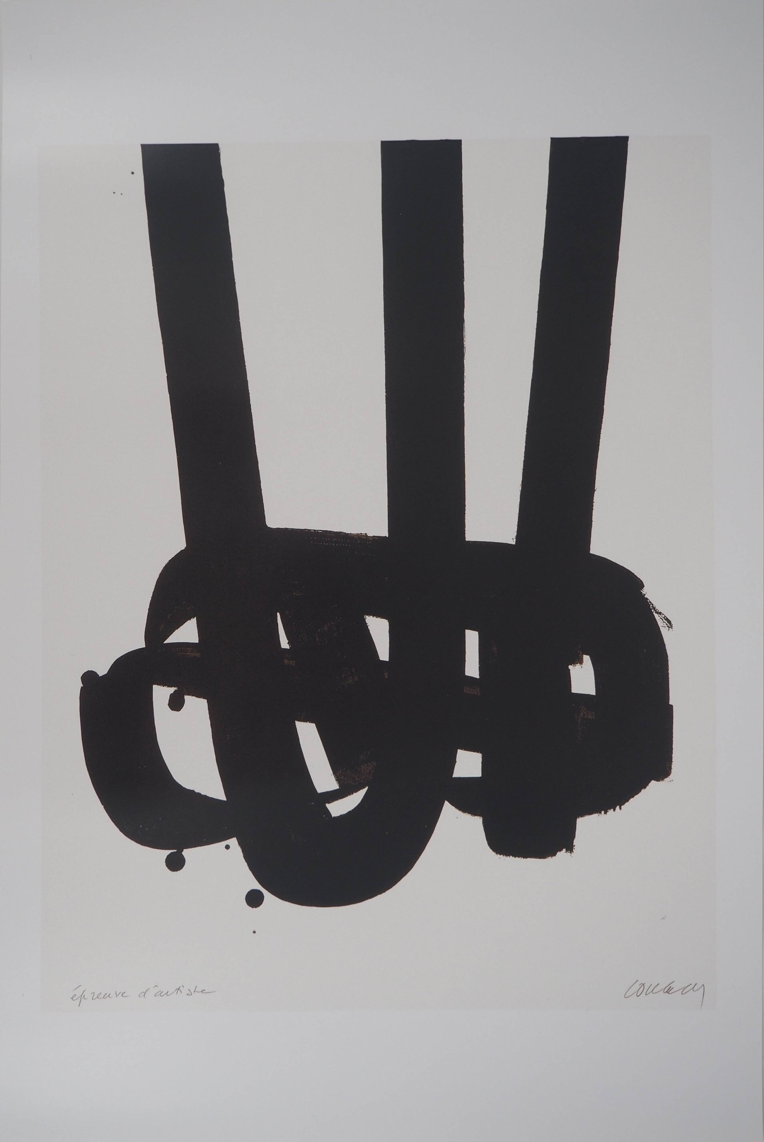 Pierre SOULAGES: Lithograph n 29, 1972 - Original signed poster