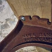 Vintage garden bench – oak and cast iron – from the 1960s