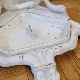 Ancien porte-parapluie victorien, fin XIXème en fonte laqué blanc