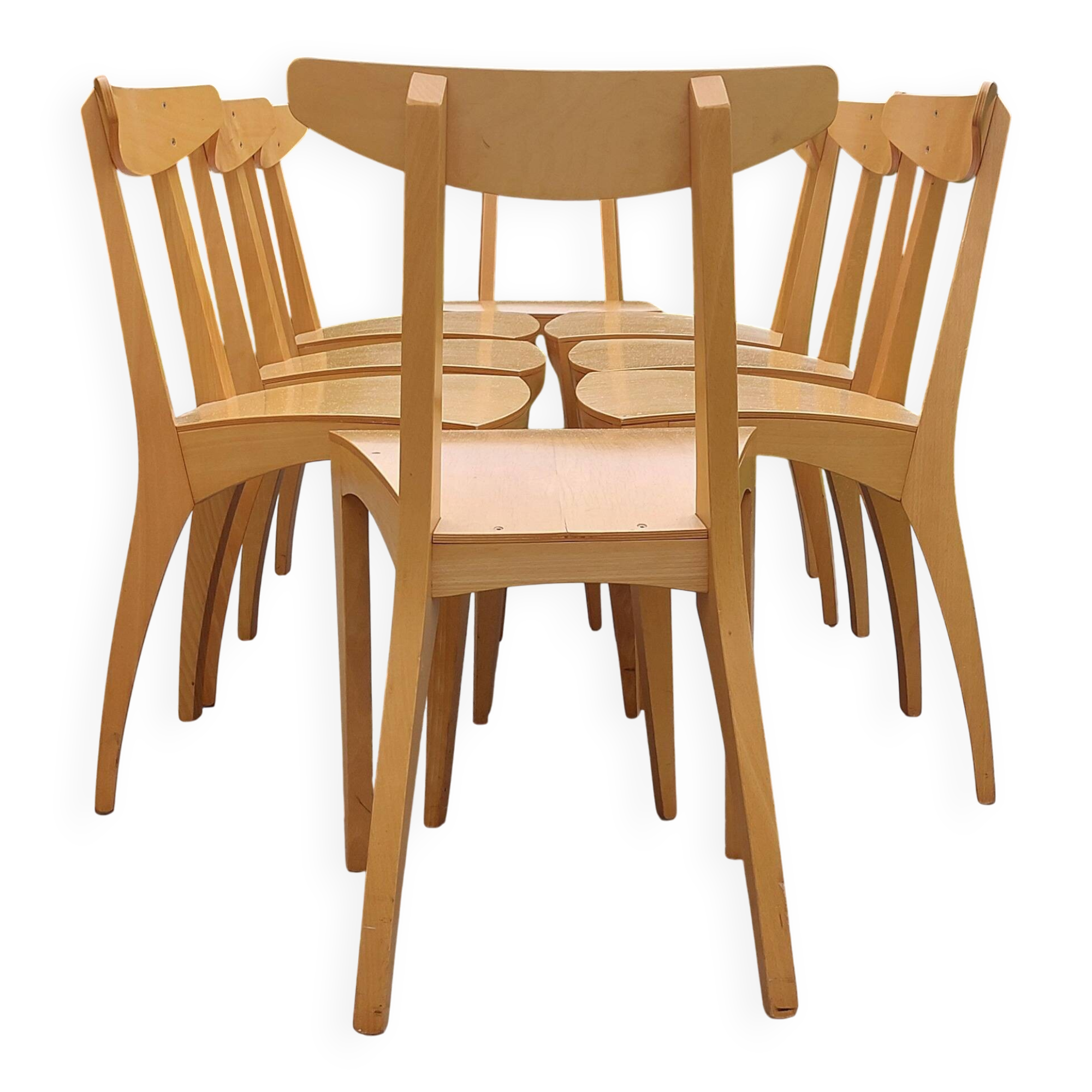 8 Zina chairs signed by Thibault Desombre