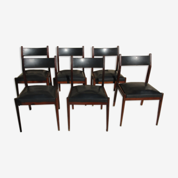 Lot de 6 chaises années 50