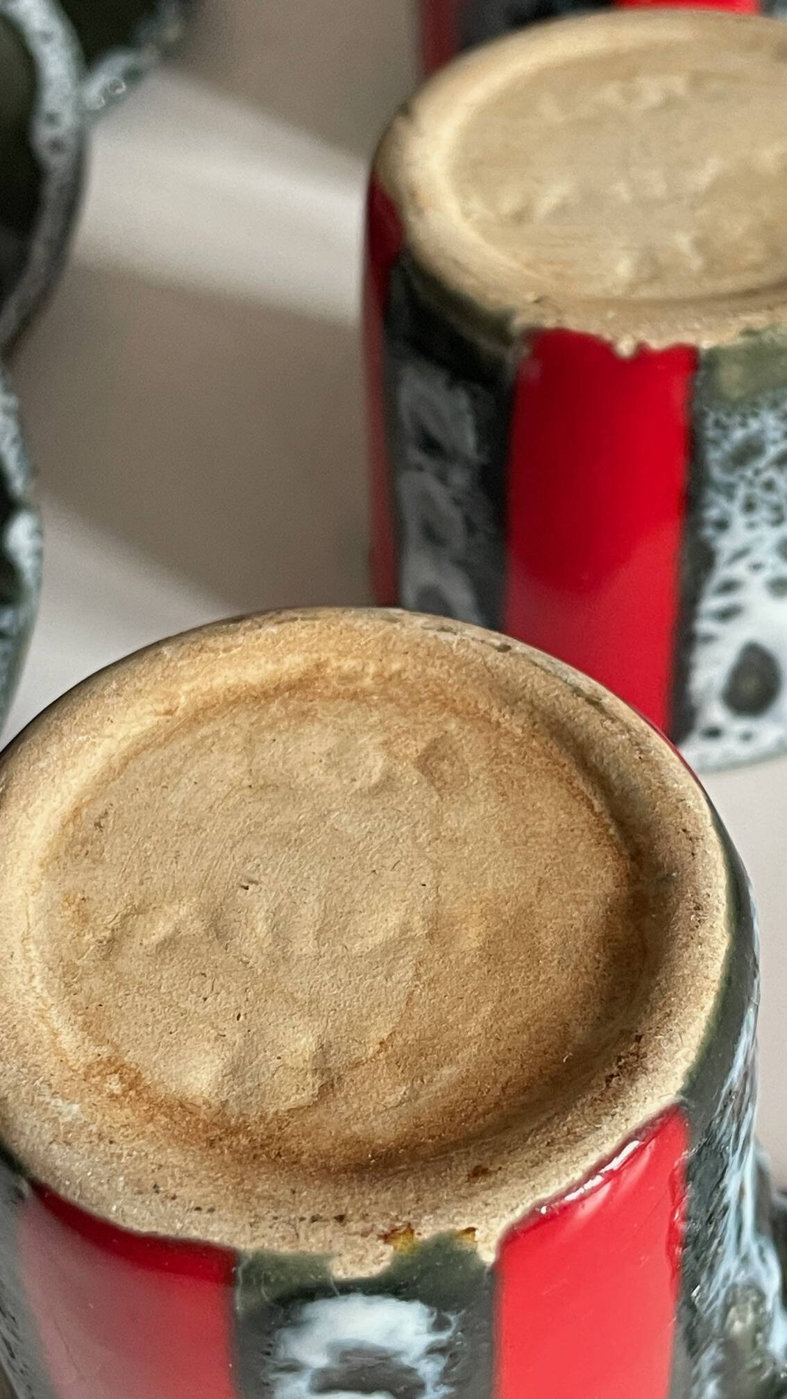 6 vintage luc vallauris art ceramic cups and saucers