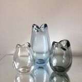 Set of 3 Holmegaard Vases by & Per Lutken 1954