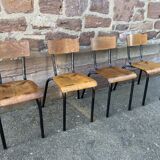 4 vintage 60s school chairs