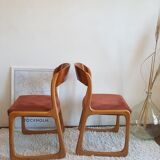 Suite of 4 chairs sleds Baumann, 1960s