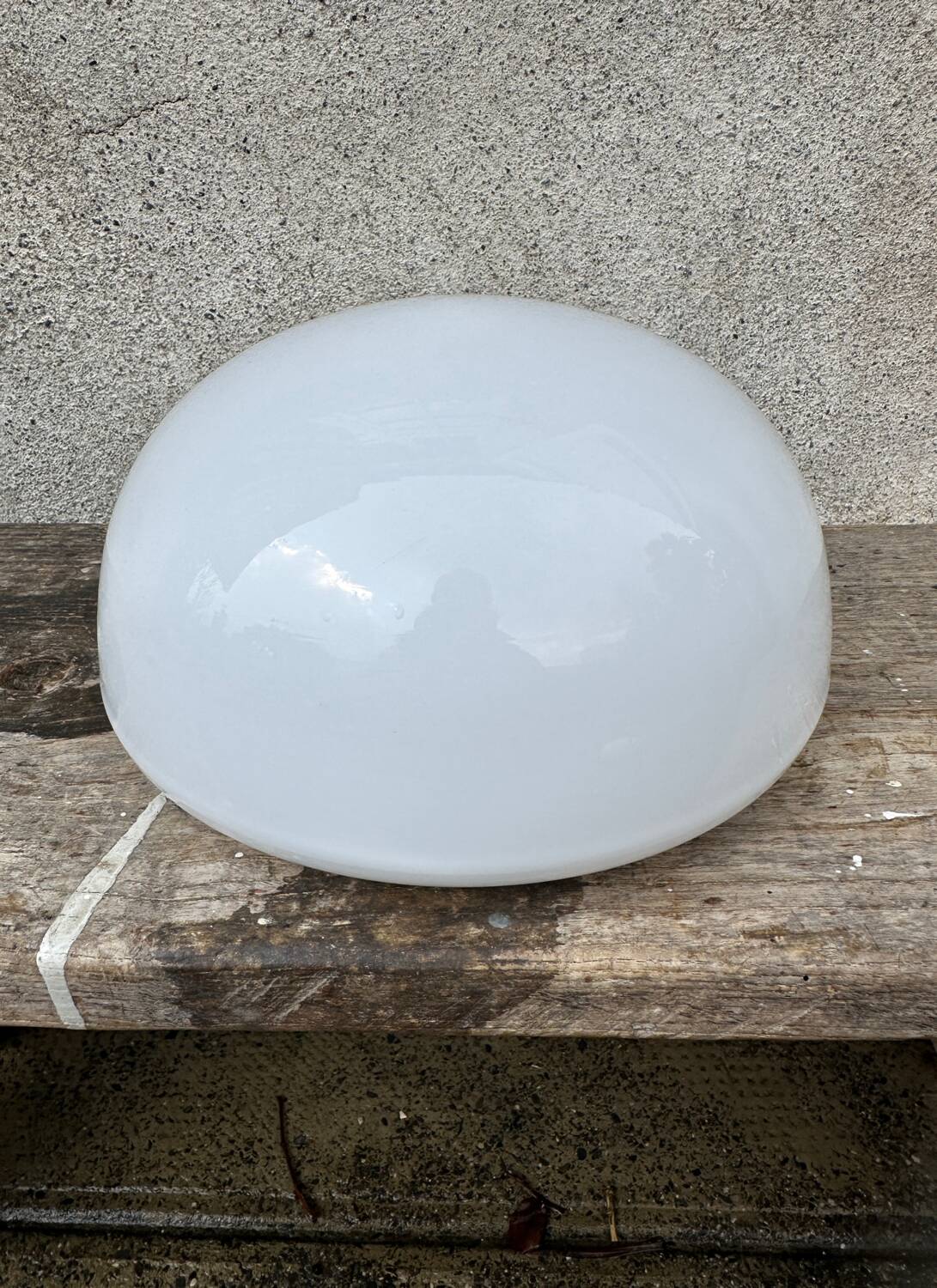 Vintage ceiling light in white opaline, vintage wall sconce.