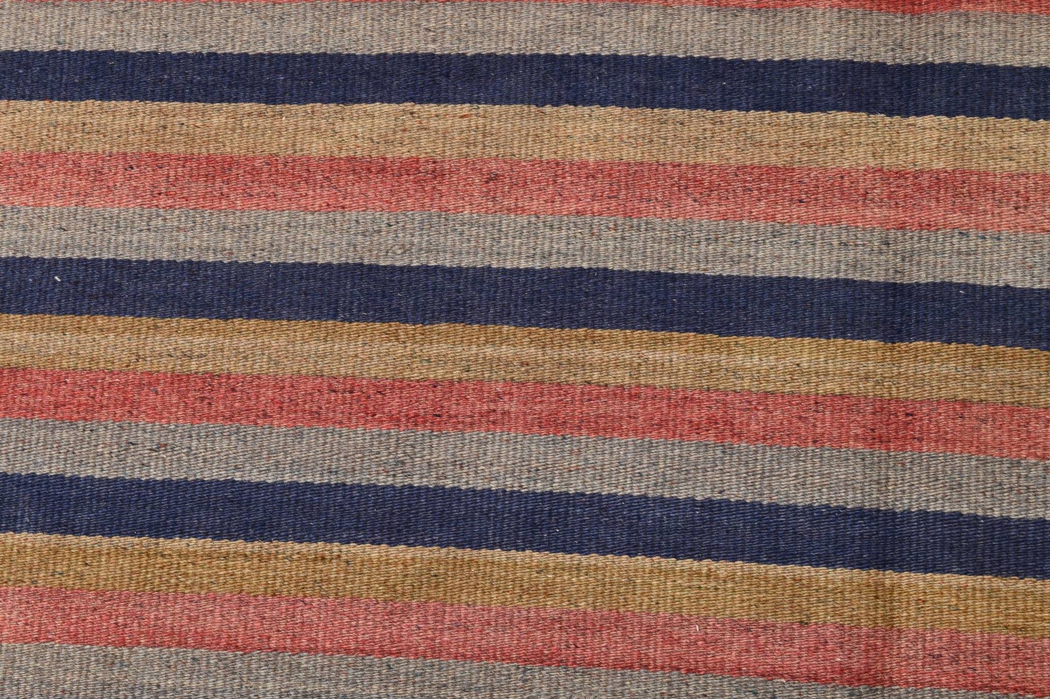 5x7 Faded Blue & Red Vintage Kilim Rug, Antique Home Decor 147x217Cm