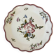 Antique plate in earthenware – handmade Strasbourg decoration – festooned edge