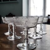 6 Crystal champagne glasses
