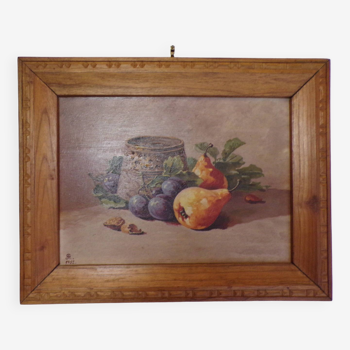 Still life on signed panel