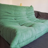 Togo sofa 2 places rehoussé to nine Alcantara Emerald Green