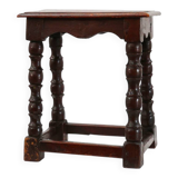 19th Century oak rectangular joint stool or table with turned legs, France