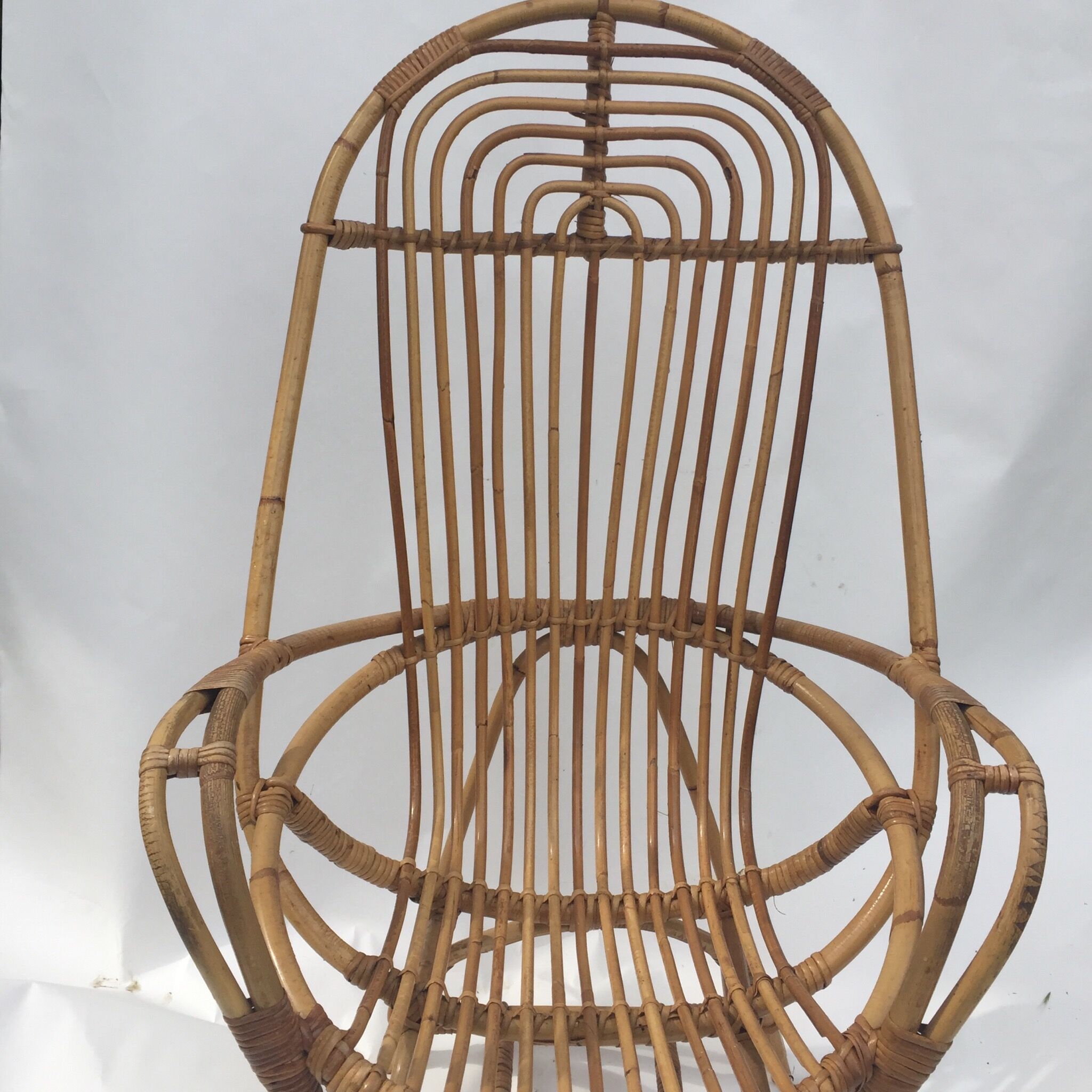 Pair of rattan armchairs