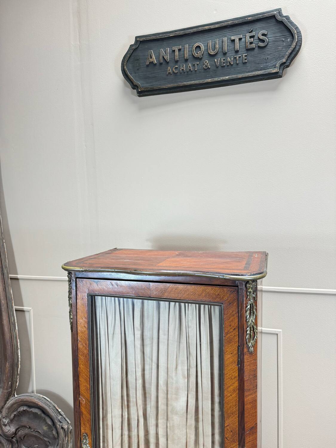 18th Century Transition Period Marquetry Display Cabinet