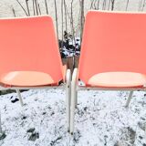 Paire de chaises orange enfant