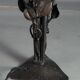 Daum, art-deco table lamp wrought iron tulip glass signed sb