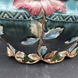 Antique, jardinière en barbotine, Art Nouveau, faïencerie DE BRUYN, signé