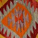6x9 Orange & Balck Handmade Tribal Vintage Kilim Rug