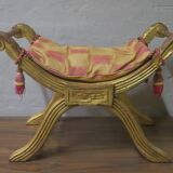 Antique parcel gilt cruciform stool