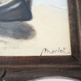 Oil on Wood Framed and Signed Henri Merlet : Boat Lying on Strike