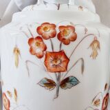 Large sugar bowl or pot in Limoges porcelain Limited Edition of oriental inspiration and hand painted