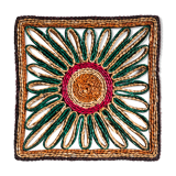 Bone-in square table mat - coloured straw - 70's