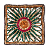 Bone-in square table mat - coloured straw - 70's