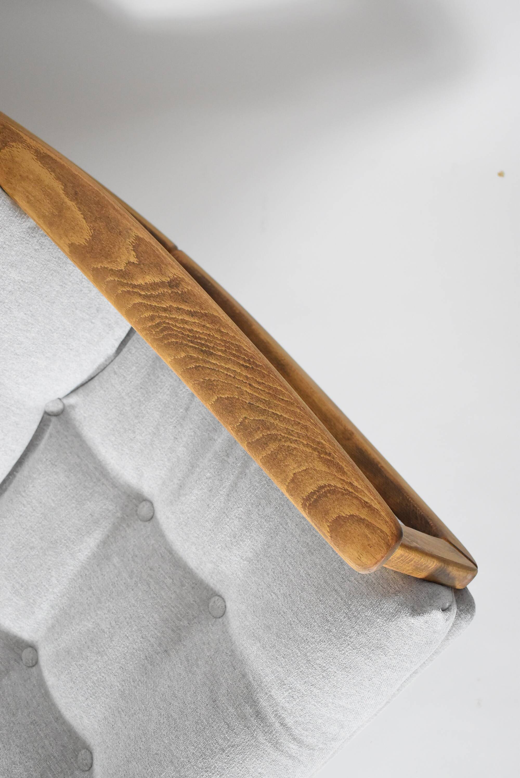 Canapé scandinave vintage extrêmement confortable en tissu gris clair années 1960, unique