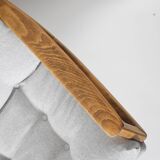 Canapé scandinave vintage extrêmement confortable en tissu gris clair années 1960, unique