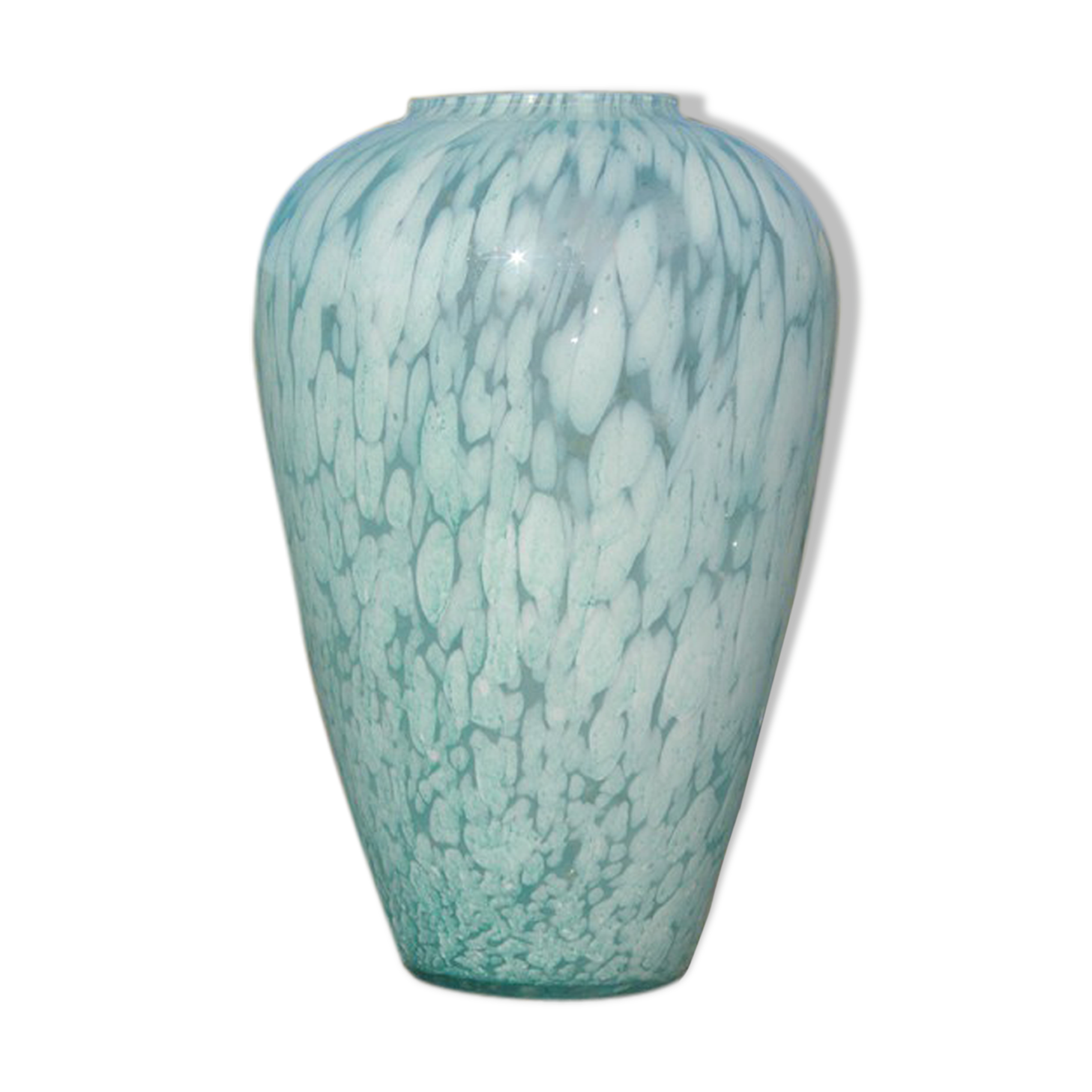 Blue clichy blown glass vase