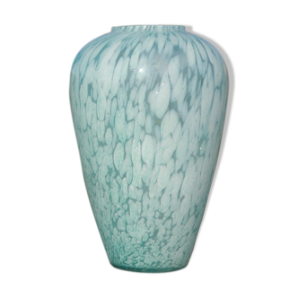 Blue clichy blown glass vase