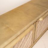 Sideboard in parchment and Missoni fabric by Angelo Mazzola for Salpol, 1980