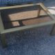 Vintage coffee table golden aluminum