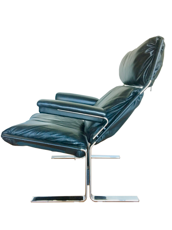 fauteuil En Cuir De Richard Hersberger Pour Saporiti 1970's