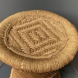 Vintage 70'S rattan and rope stools