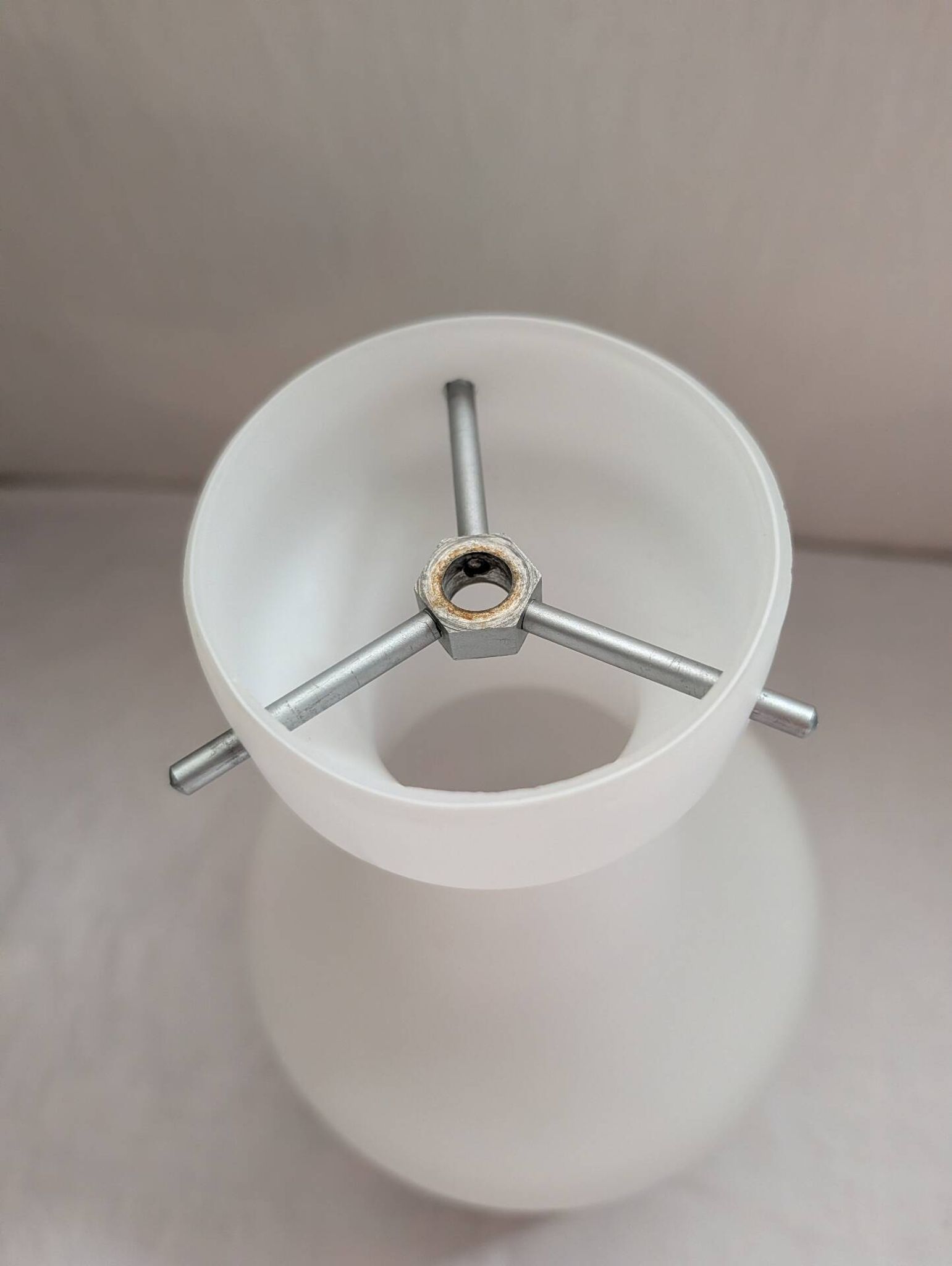 White opaline lampshade from the 1960s
