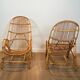 Paire de fauteuils design en rotin