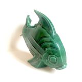 Green ceramic fish lejan art deco width 40 cm