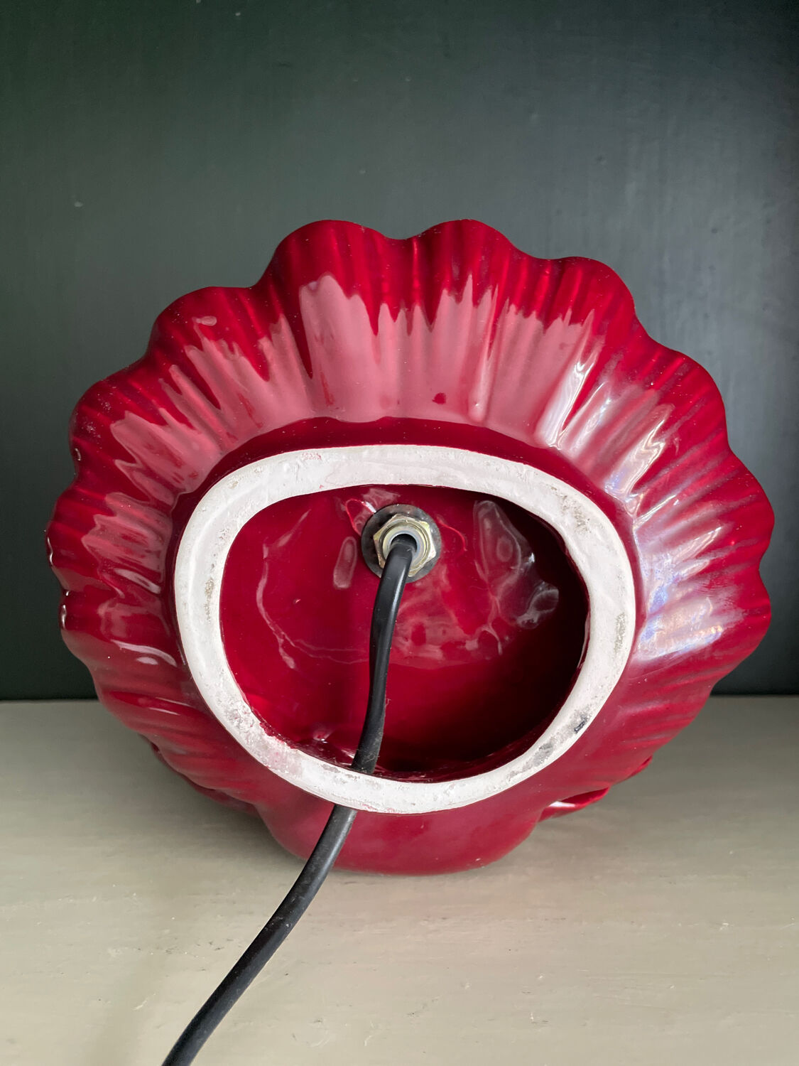 Lampe veilleuse coquillage perle vintage