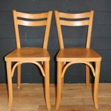 2 Baumann No. 19 chairs in light beech
