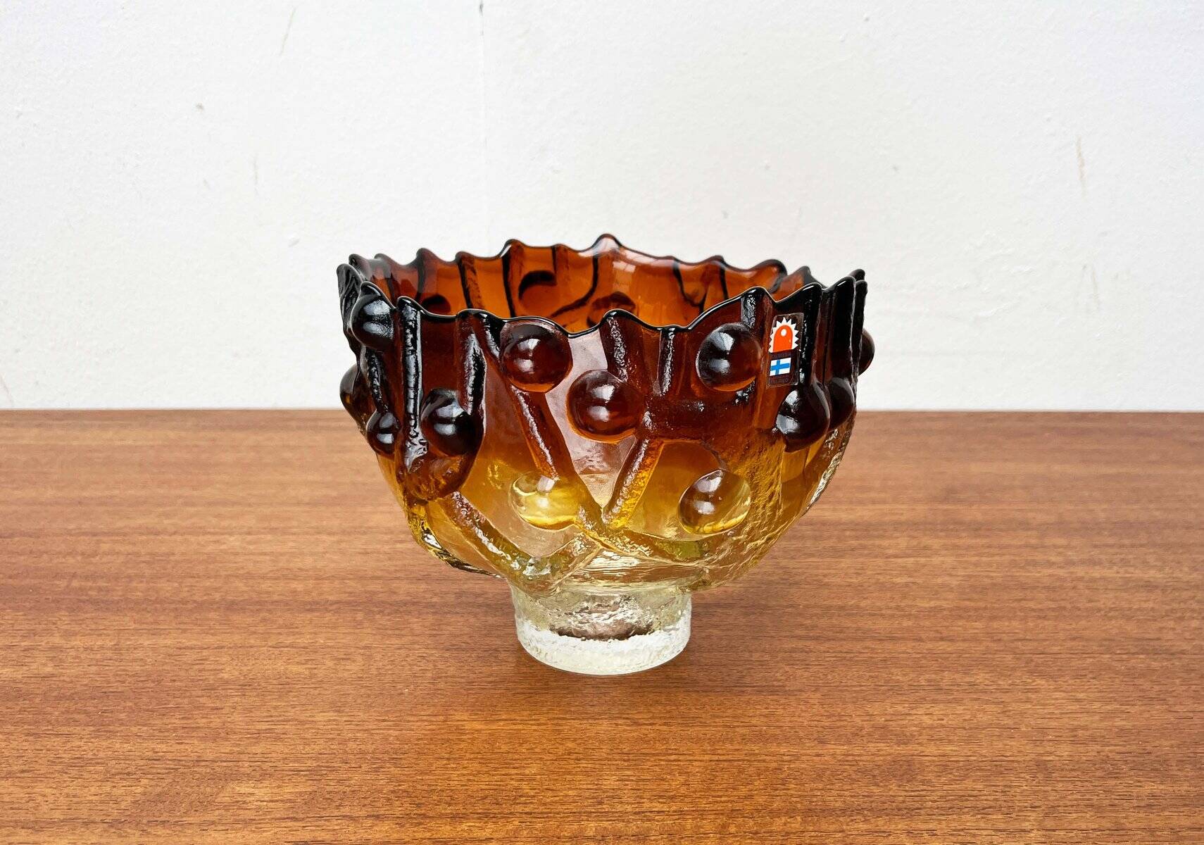 Mid-Century Modern Art Glass Tree Bowl by Kai Blomqvist for Kumela, Finland, 1960s