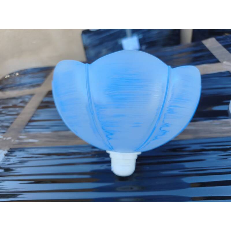 Vintage blue opaline glass pendant light