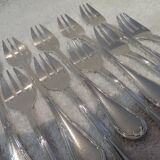 12 silver-plated oyster forks by Christofle Rubans Louis XVI