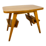 Table d'appoint pied compas années 50 porte livre en bois