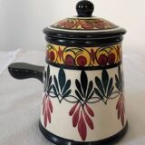 St Jean decorated earthenware teapot signed handmade decor