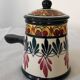 St Jean decorated earthenware teapot signed handmade decor